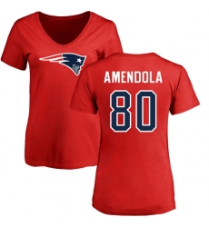 NFL Women's Nike New England Patriots #80 Danny Amendola Red Name & Number Logo Slim Fit T-Shirt