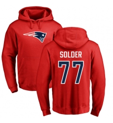 NFL Nike New England Patriots #77 Nate Solder Red Name & Number Logo Pullover Hoodie