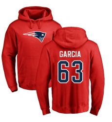 NFL Nike New England Patriots #63 Antonio Garcia Red Name & Number Logo Pullover Hoodie