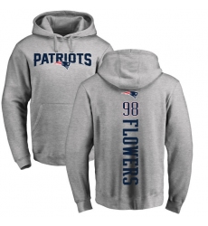 NFL Nike New England Patriots #98 Trey Flowers Ash Backer Pullover Hoodie