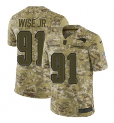 Youth Nike New England Patriots #91 Deatrich Wise Jr Limited Camo 2018 Salute to Service NFL Jersey