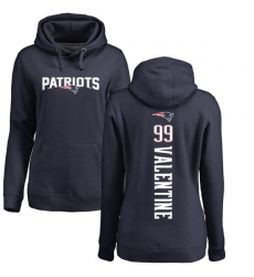 NFL Women's Nike New England Patriots #99 Vincent Valentine Navy Blue Backer Pullover Hoodie