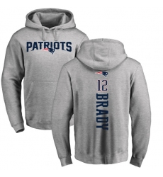 NFL Nike New England Patriots #12 Tom Brady Ash Backer Pullover Hoodie