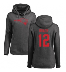 NFL Women's Nike New England Patriots #12 Tom Brady Ash One Color Pullover Hoodie