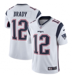 Youth Nike New England Patriots #12 Tom Brady White Vapor Untouchable Limited Player NFL Jersey