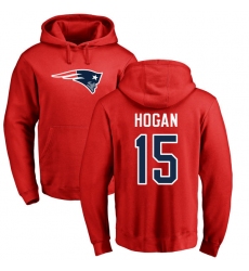 NFL Nike New England Patriots #15 Chris Hogan Red Name & Number Logo Pullover Hoodie