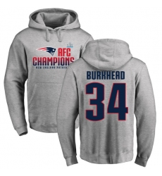 Nike New England Patriots #34 Rex Burkhead Heather Gray 2017 AFC Champions Pullover Hoodie