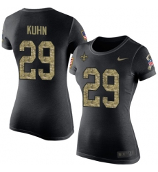 Women's Nike New Orleans Saints #29 John Kuhn Black Camo Salute to Service T-Shirt
