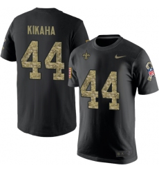 Nike New Orleans Saints #44 Hau'oli Kikaha Black Camo Salute to Service T-Shirt