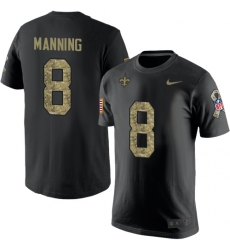 Nike New Orleans Saints #8 Archie Manning Black Camo Salute to Service T-Shirt