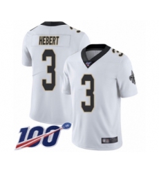 Men's New Orleans Saints #3 Bobby Hebert White Vapor Untouchable Limited Player 100th Season Football Jersey