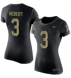 Women's Nike New Orleans Saints #3 Bobby Hebert Black Camo Salute to Service T-Shirt