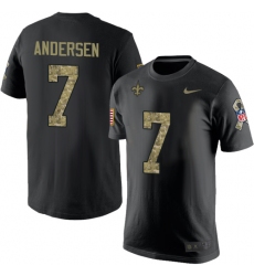 Nike New Orleans Saints #7 Morten Andersen Black Camo Salute to Service T-Shirt