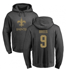 NFL Nike New Orleans Saints #9 Drew Brees Ash One Color Pullover Hoodie