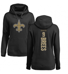 NFL Women's Nike New Orleans Saints #9 Drew Brees Black Backer Pullover Hoodie