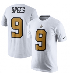 Nike New Orleans Saints #9 Drew Brees White Rush Pride Name & Number T-Shirt