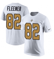 Nike New Orleans Saints #82 Coby Fleener White Rush Pride Name & Number T-Shirt