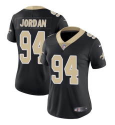 Women's Nike New Orleans Saints #94 Cameron Jordan Black Team Color Vapor Untouchable Limited Player NFL Jersey