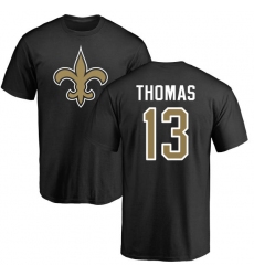 NFL Nike New Orleans Saints #13 Michael Thomas Black Name & Number Logo T-Shirt