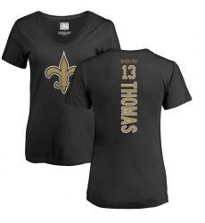 NFL Women's Nike New Orleans Saints #13 Michael Thomas Black Backer Slim Fit T-Shirt