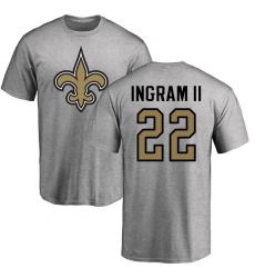 NFL Nike New Orleans Saints #22 Mark Ingram Ash Name & Number Logo T-Shirt