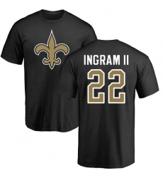 NFL Nike New Orleans Saints #22 Mark Ingram Black Name & Number Logo T-Shirt