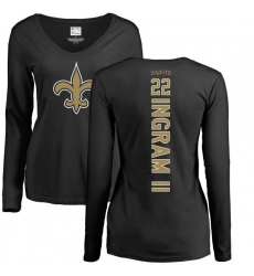 NFL Women's Nike New Orleans Saints #22 Mark Ingram Black Backer Slim Fit Long Sleeve T-Shirt