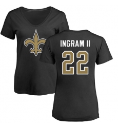 NFL Women's Nike New Orleans Saints #22 Mark Ingram Black Name & Number Logo Slim Fit T-Shirt