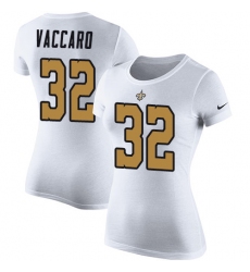 Women's Nike New Orleans Saints #32 Kenny Vaccaro White Rush Pride Name & Number T-Shirt