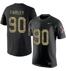 Nike New Orleans Saints #90 Nick Fairley Black Camo Salute to Service T-Shirt