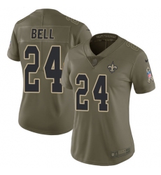 Women's Nike New Orleans Saints #24 Vonn Bell Limited Olive 2017 Salute to Service NFL Jersey