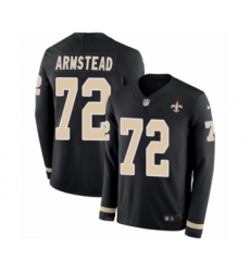 Men's Nike New Orleans Saints #72 Terron Armstead Limited Black Therma Long Sleeve NFL Jersey