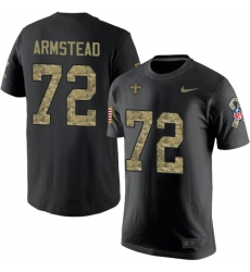 Nike New Orleans Saints #72 Terron Armstead Black Camo Salute to Service T-Shirt