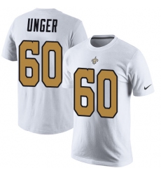 Nike New Orleans Saints #60 Max Unger White Rush Pride Name & Number T-Shirt