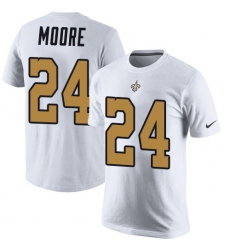 Nike New Orleans Saints #24 Sterling Moore White Rush Pride Name & Number T-Shirt