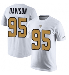 Nike New Orleans Saints #95 Tyeler Davison White Rush Pride Name & Number T-Shirt