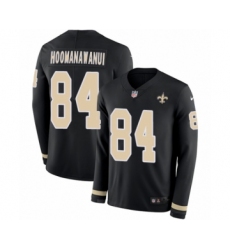 Youth Nike New Orleans Saints #84 Michael Hoomanawanui Limited Black Therma Long Sleeve NFL Jersey