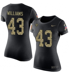 Women's Nike New Orleans Saints #43 Marcus Williams Black Camo Salute to Service T-Shirt