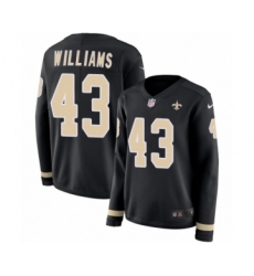 Women's Nike New Orleans Saints #43 Marcus Williams Limited Black Therma Long Sleeve NFL Jersey