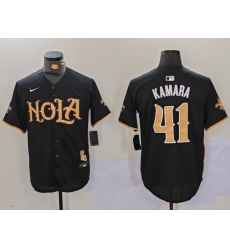 Men's New Orleans Saints #41 Alvin Kamara Black Cool Base Stitched Baseball Jersey