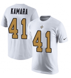 Nike New Orleans Saints #41 Alvin Kamara White Rush Pride Name & Number T-Shirt