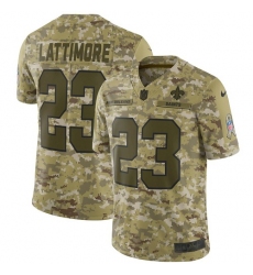 Men's Nike New Orleans Saints #23 Marshon Lattimore Limited Camo 2018 Salute to Service NFL Jersey