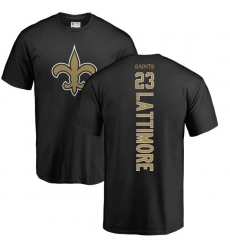 NFL Nike New Orleans Saints #23 Marshon Lattimore Black Backer T-Shirt