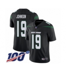 Men's New York Jets #19 Keyshawn Johnson Black Alternate Vapor Untouchable Limited Player 100th Season Football Jersey