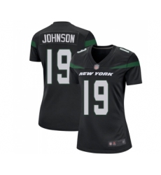 Women's New York Jets #19 Keyshawn Johnson Game Black Alternate Football Jersey