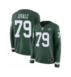 Women's Nike New York Jets #79 Brent Qvale Limited Green Therma Long Sleeve NFL Jersey