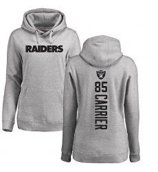NFL Women's Nike Oakland Raiders #85 Derek Carrier Ash Backer Pullover Hoodie