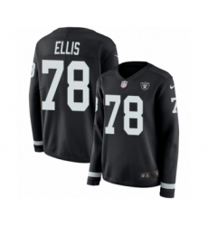 Women's Nike Oakland Raiders #78 Justin Ellis Limited Black Therma Long Sleeve NFL Jersey