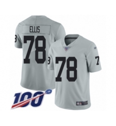 Youth Oakland Raiders #78 Justin Ellis Limited Silver Inverted Legend 100th Season Football Jersey