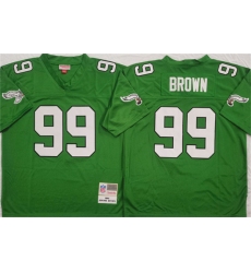 Men's Philadelphia Eagles #99 Jerome Brown Kelly Green Throwback Football Stitched Jersey